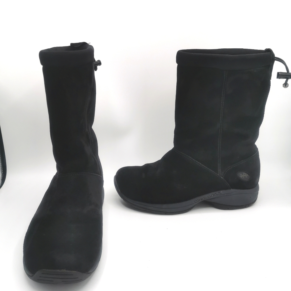 SIZE 8 Merrell Primo Chill Massif, Black Suede Boots EUC B61
